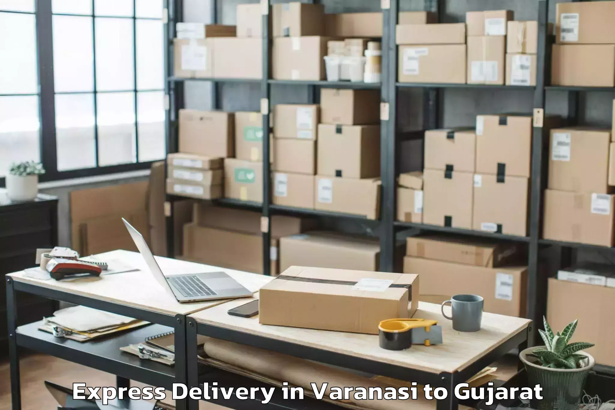 Affordable Varanasi to Waghodia Express Delivery